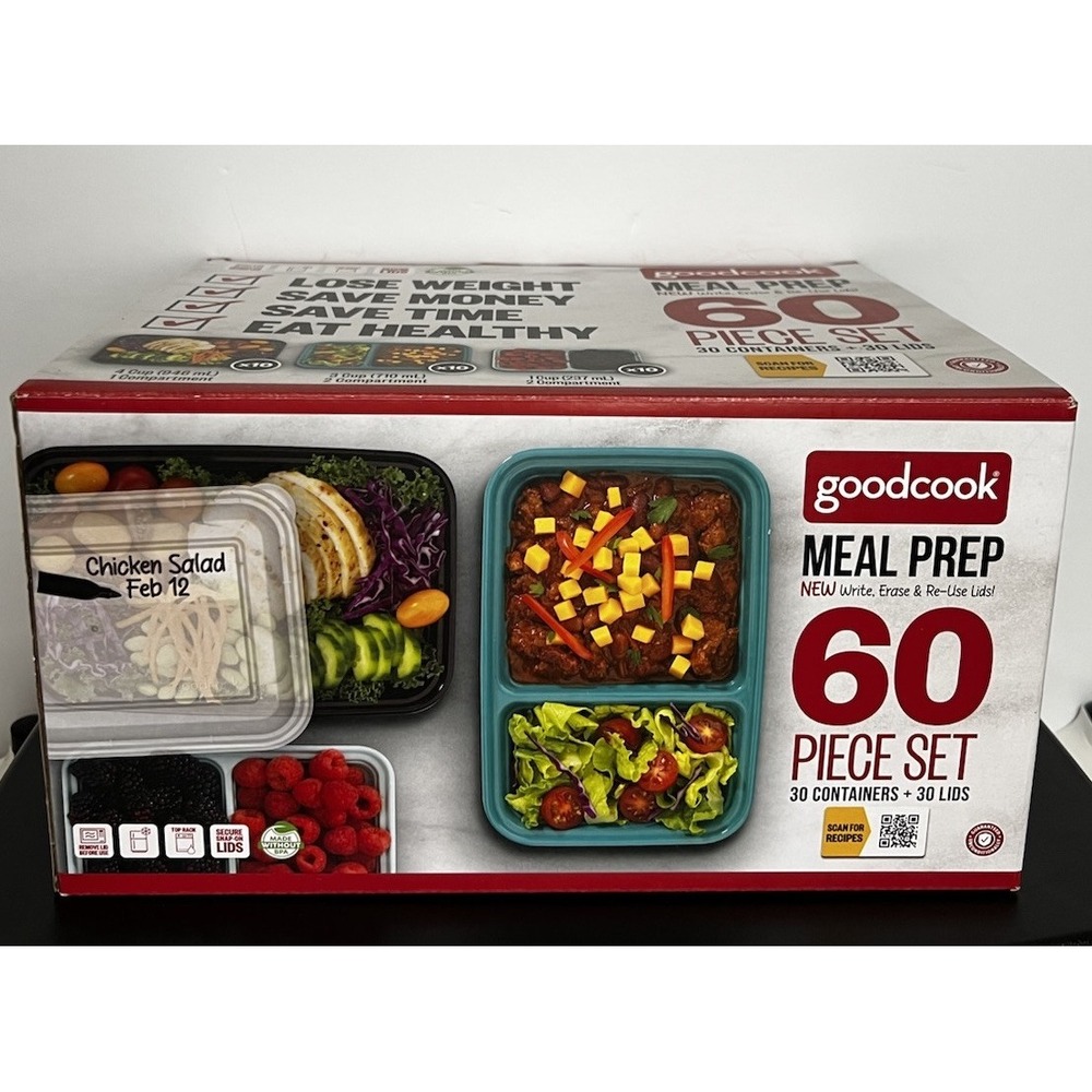 GoodCook Meal Prep Set 60 Pc‎ BPA Free Food Storage Containers NEW